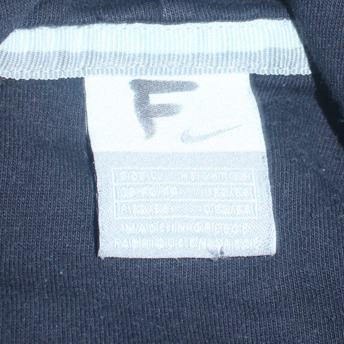 Nike Men's Black Pullover Hoodie Size M Fleece Logo Sweatshirt