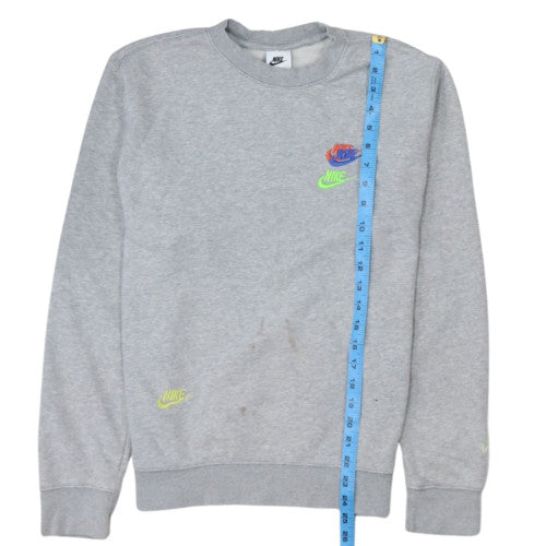 Nike Men's Grey Small Logo Pullover Sweatshirt - Size S