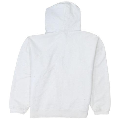 Fila Women's White Pullover Hoodie L Logo Graphic Print Cotton