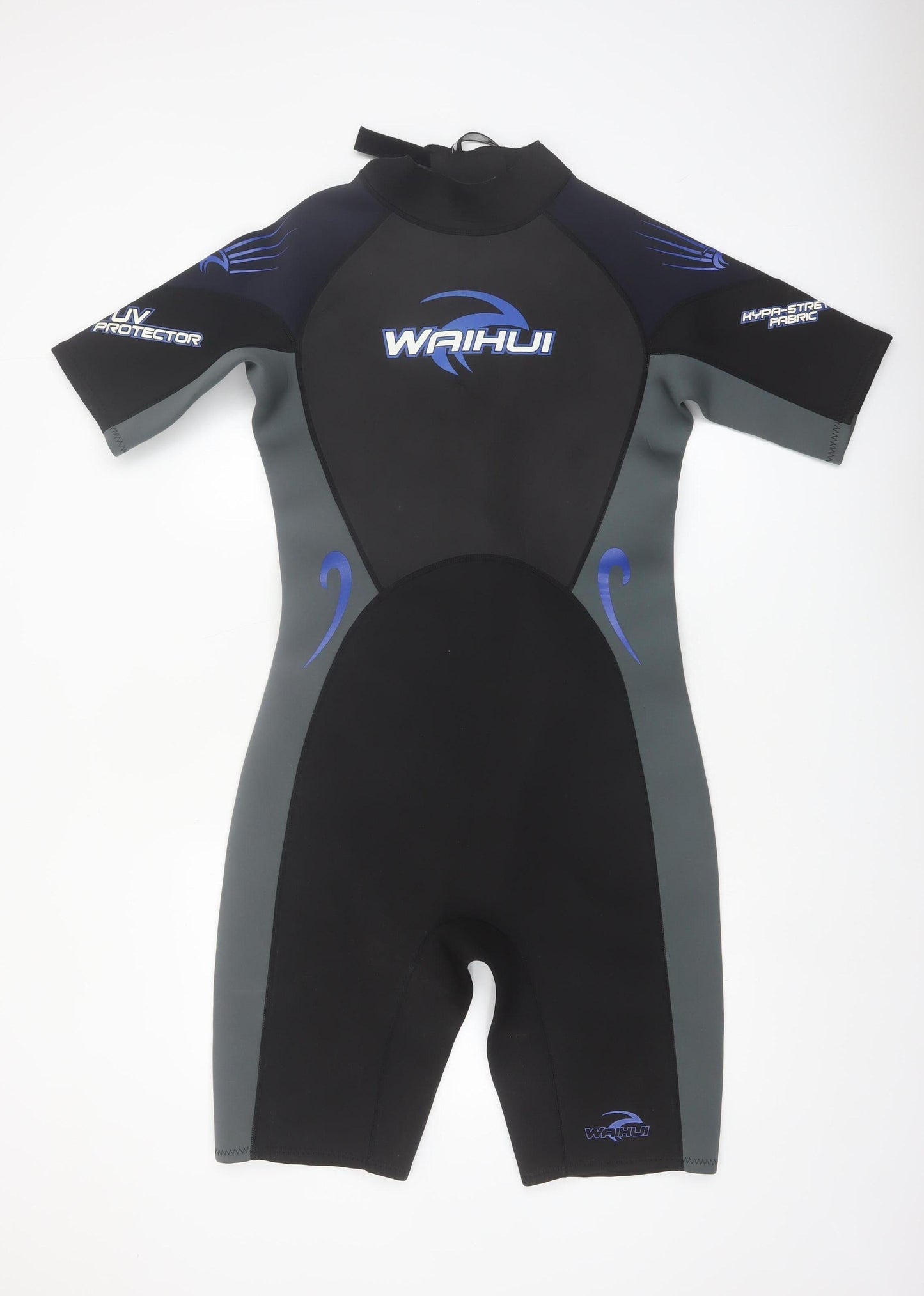Waihui Men's Black & Grey Short Sleeve Wetsuit Large Neoprene