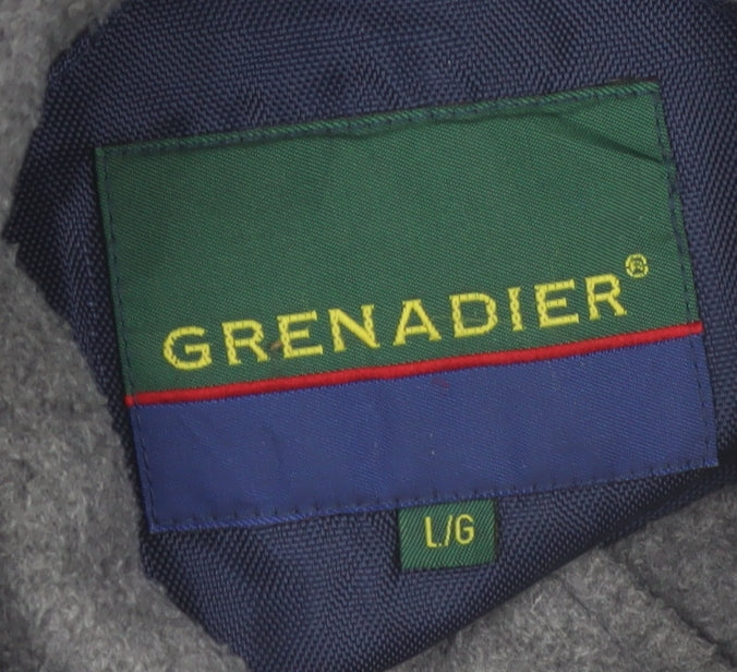 Grenadier Men's Blue Hooded Nylon Parka Jacket L