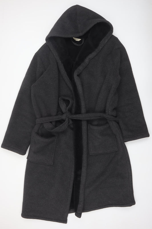 Marks and Spencer Men's Black Fleece Hooded Robe XL Winter Nightwear