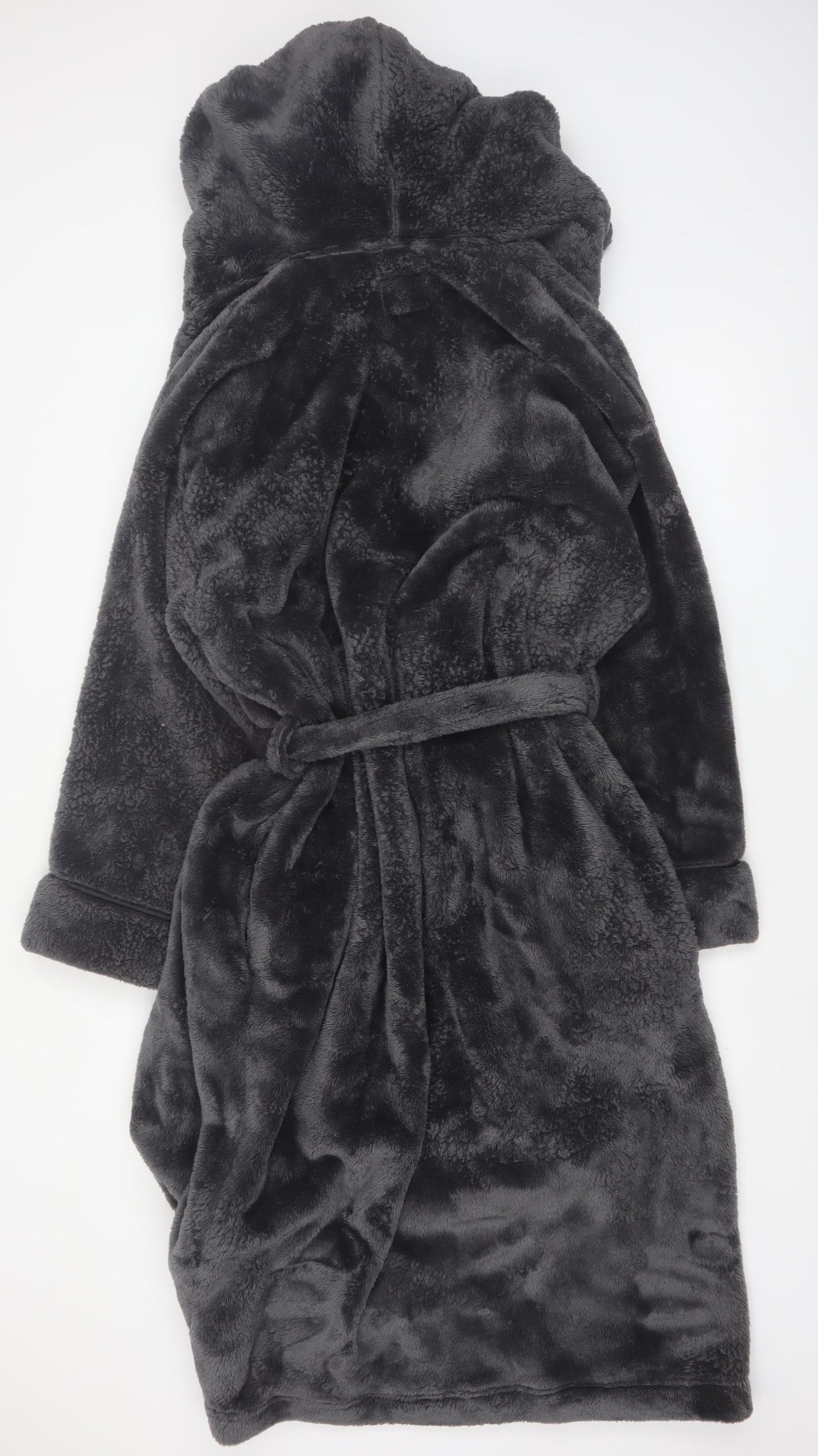 Marks and Spencer Women Grey Fleece Hooded Robe XL Winter