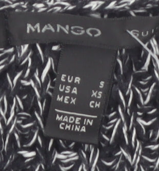 Mango Women's Grey Chunky Knit V-Neck Cardigan Size 8