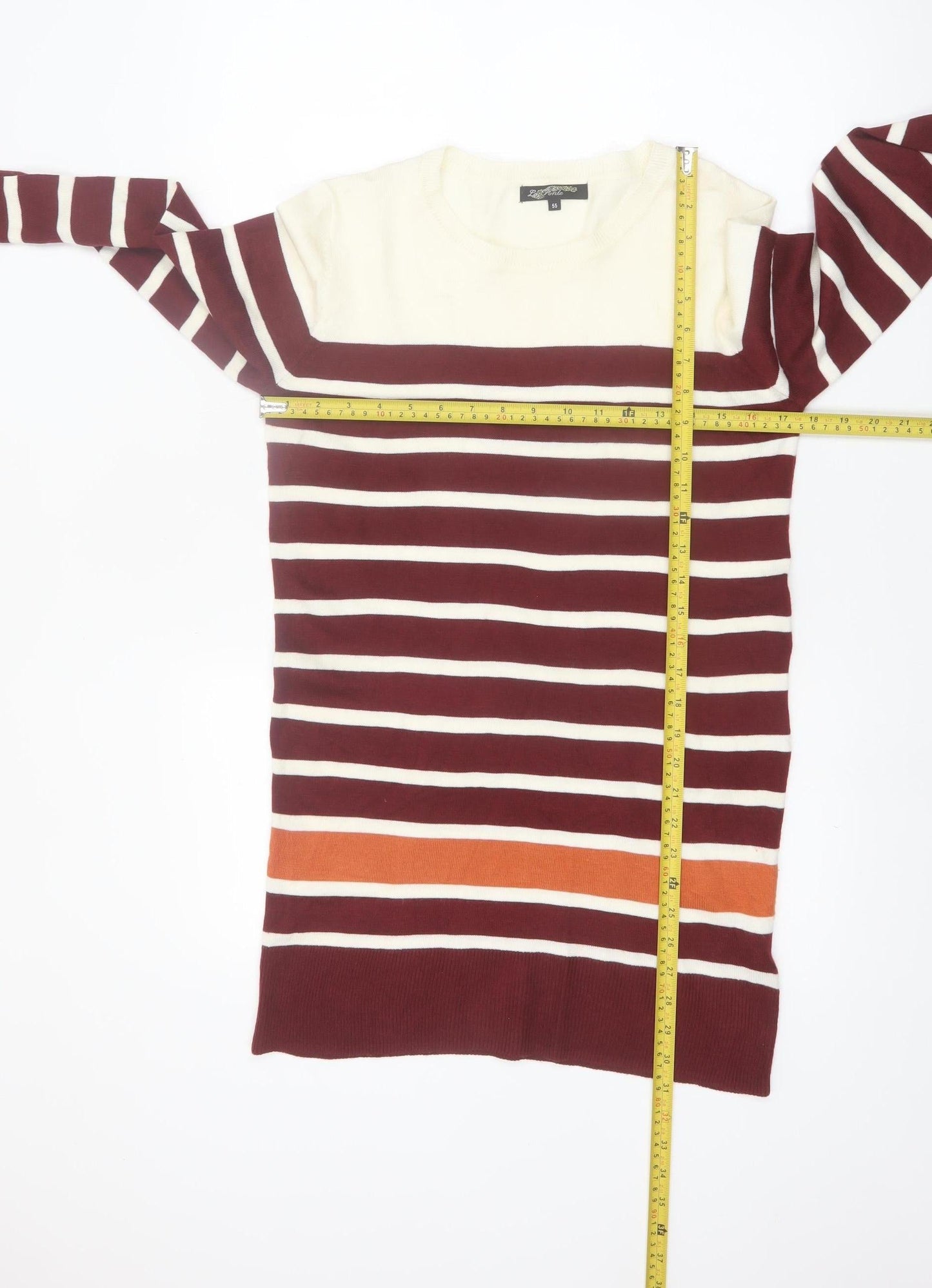 La Fonte Womens Multicoloured Striped Cotton Pullover Jumper Size 20