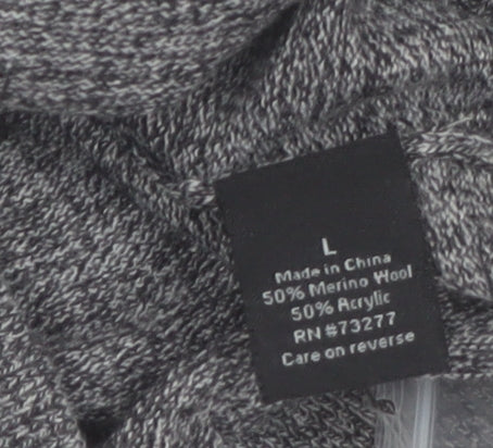 APT.9 Men's Grey Merino Blend V-Neck Pullover Jumper Size L
