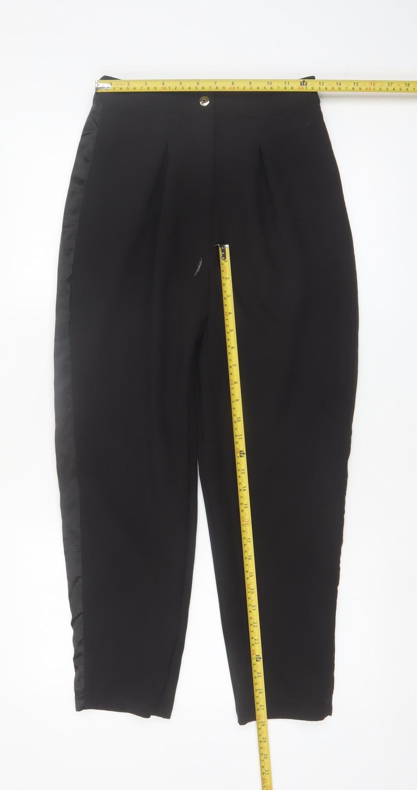 Pour Moi Women's Black Pleated Tapered Trousers Size 8