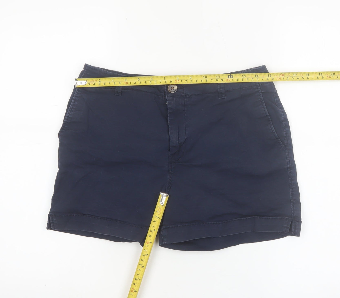 H&M Women’s Blue Chino Shorts Size 10 Cotton Blend Casual
