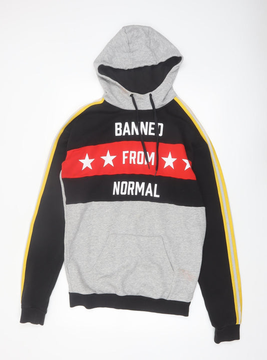 Adidas Women’s Grey Black Hoodie Rita Ora Medium Graphic Stars Pullover