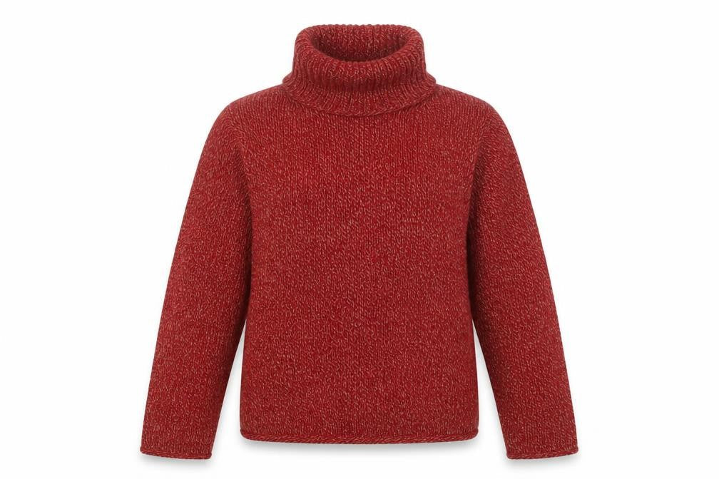 Sutton Studio Womens Red Roll Neck Chunky-Knit Merino Wool Jumper Size L