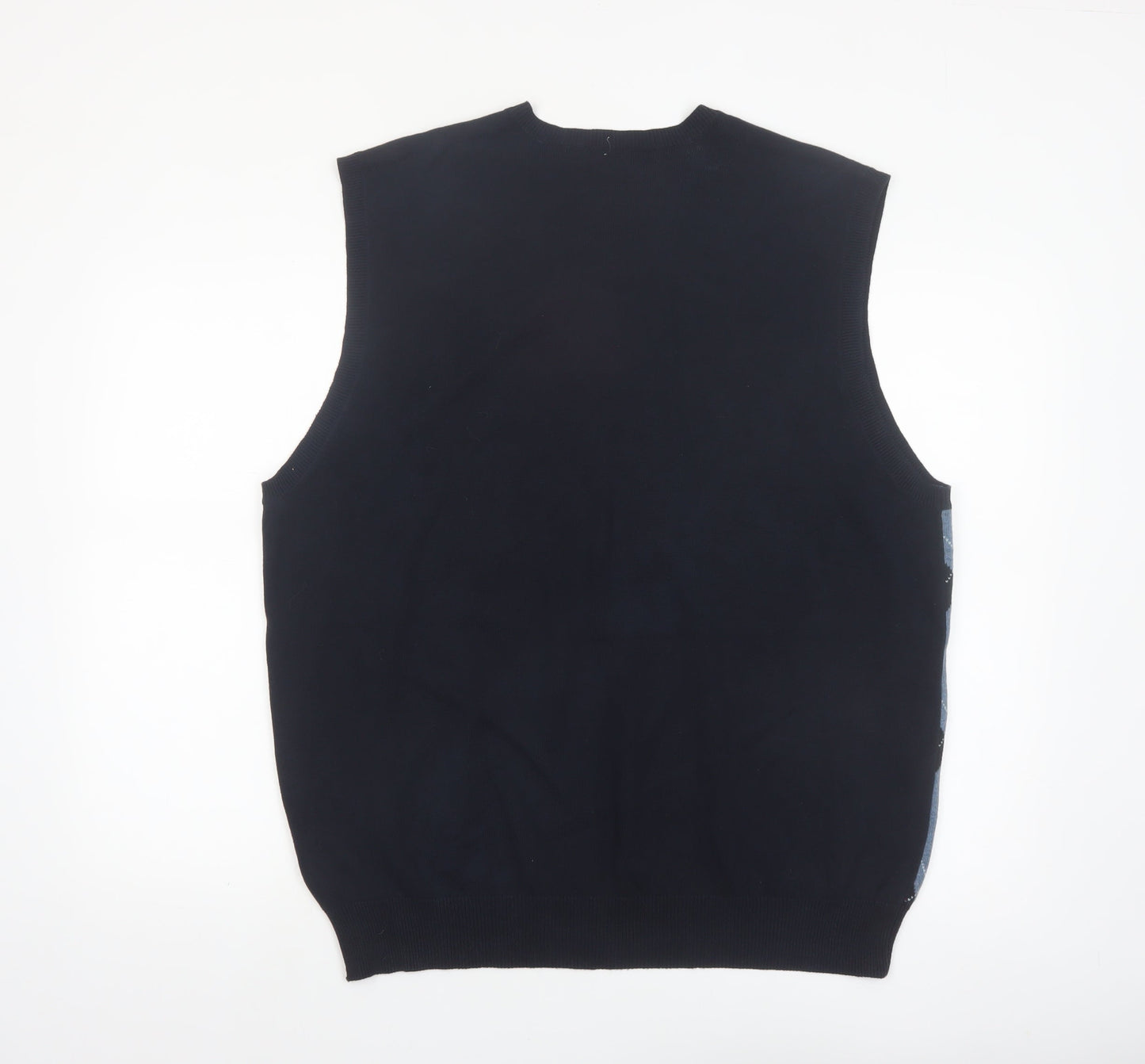 IZOD Men’s Blue Argyle V-Neck Cotton Golf Sweater Vest XL