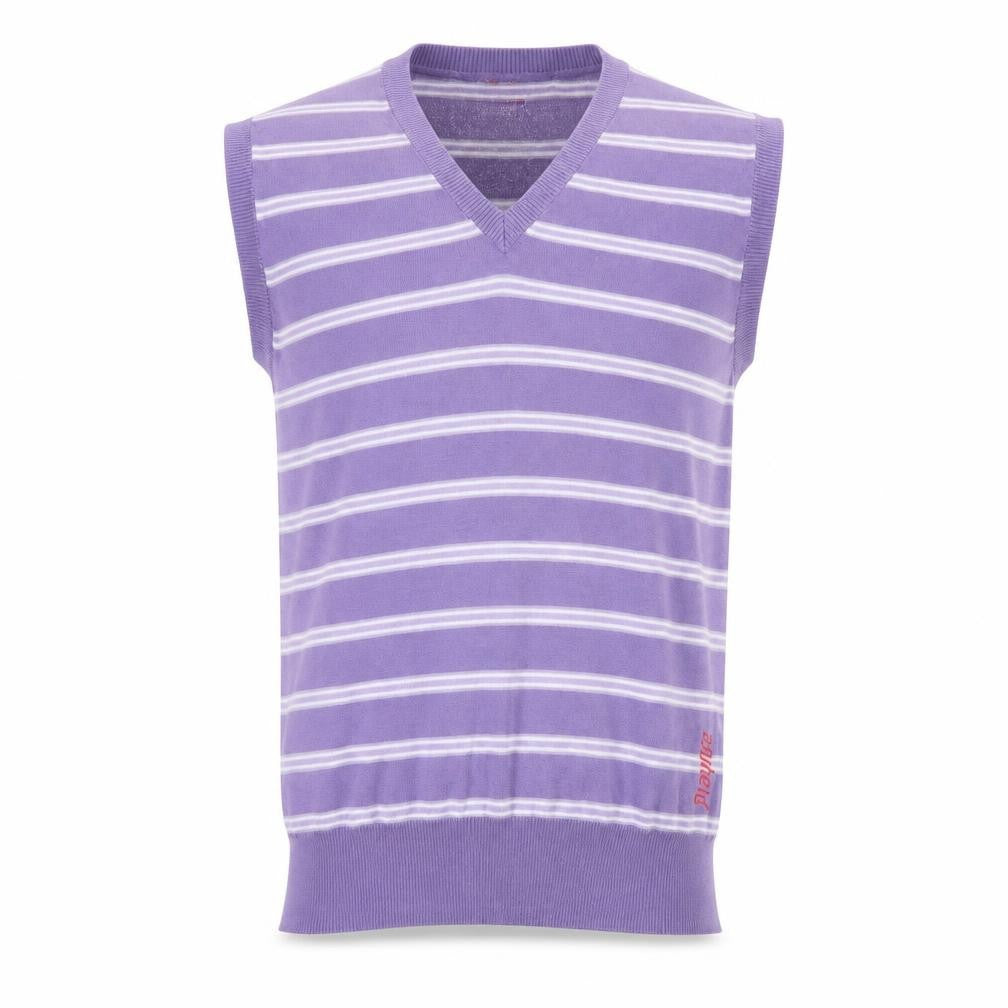 P.Life Men's Purple Striped V-Neck Sleeveless Knit Vest M