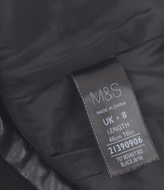 Marks and Spencer Women's Black Size 8 Wool Blend Pencil Skirt