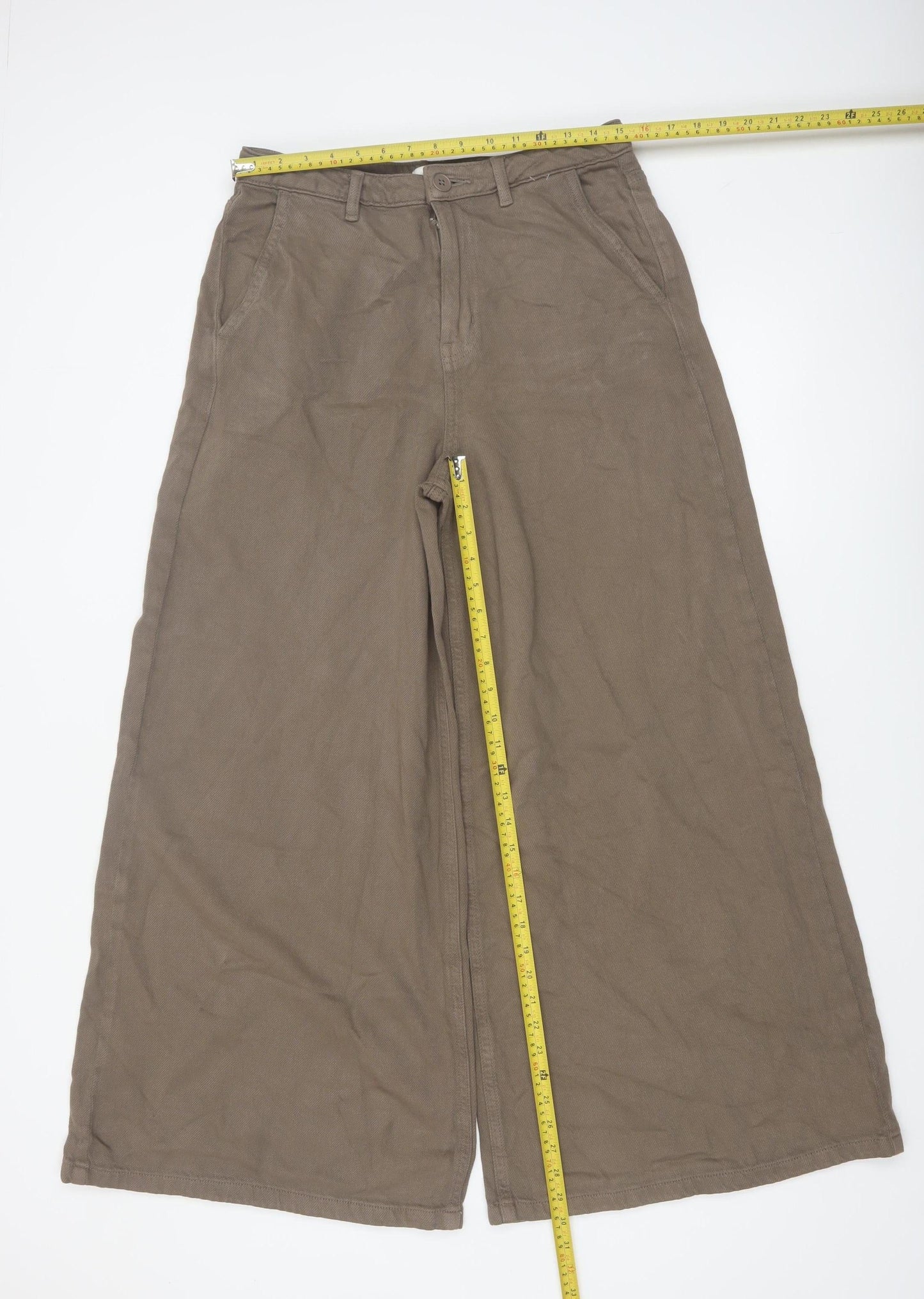 Marks and Spencer Women’s Brown Wide-Leg Regular Fit Jeans Size 12