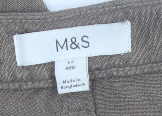 Marks and Spencer Women’s Brown Wide-Leg Regular Fit Jeans Size 12