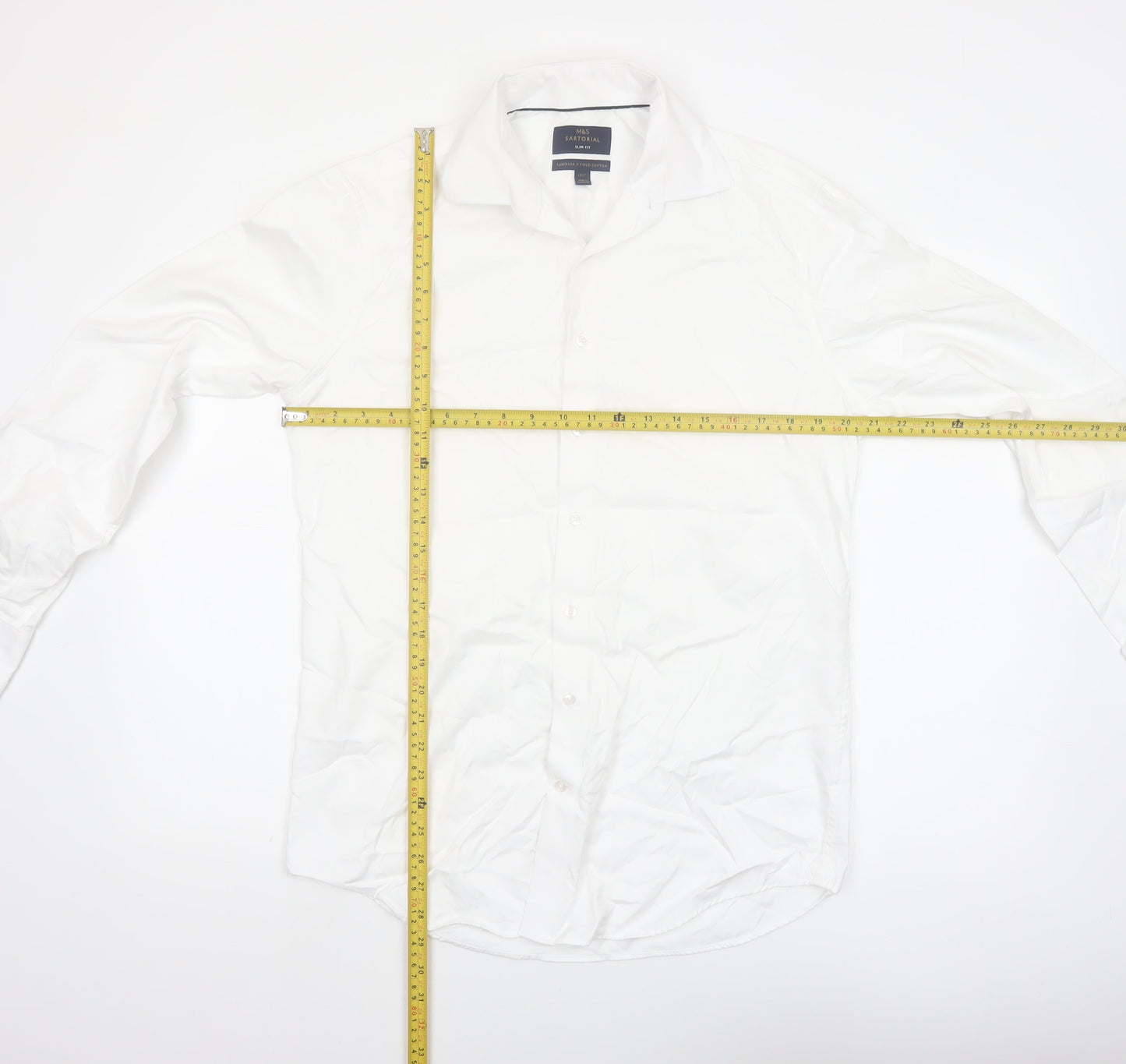 Marks and Spencer Mens White Slim Fit Formal Dress Shirt 15.5in
