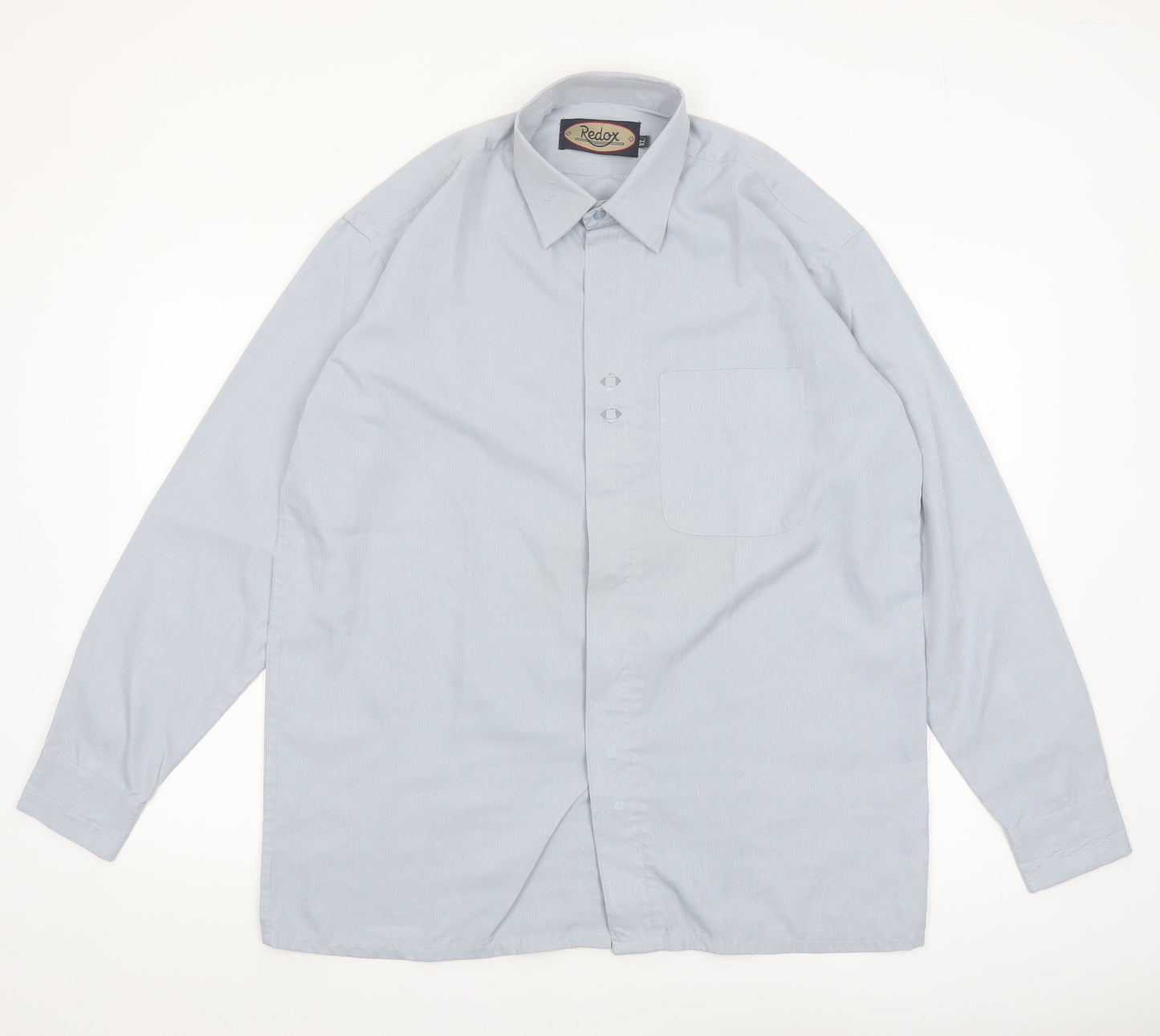 Redox Men's Blue XL Long Sleeve Button-Up Cotton Shirt