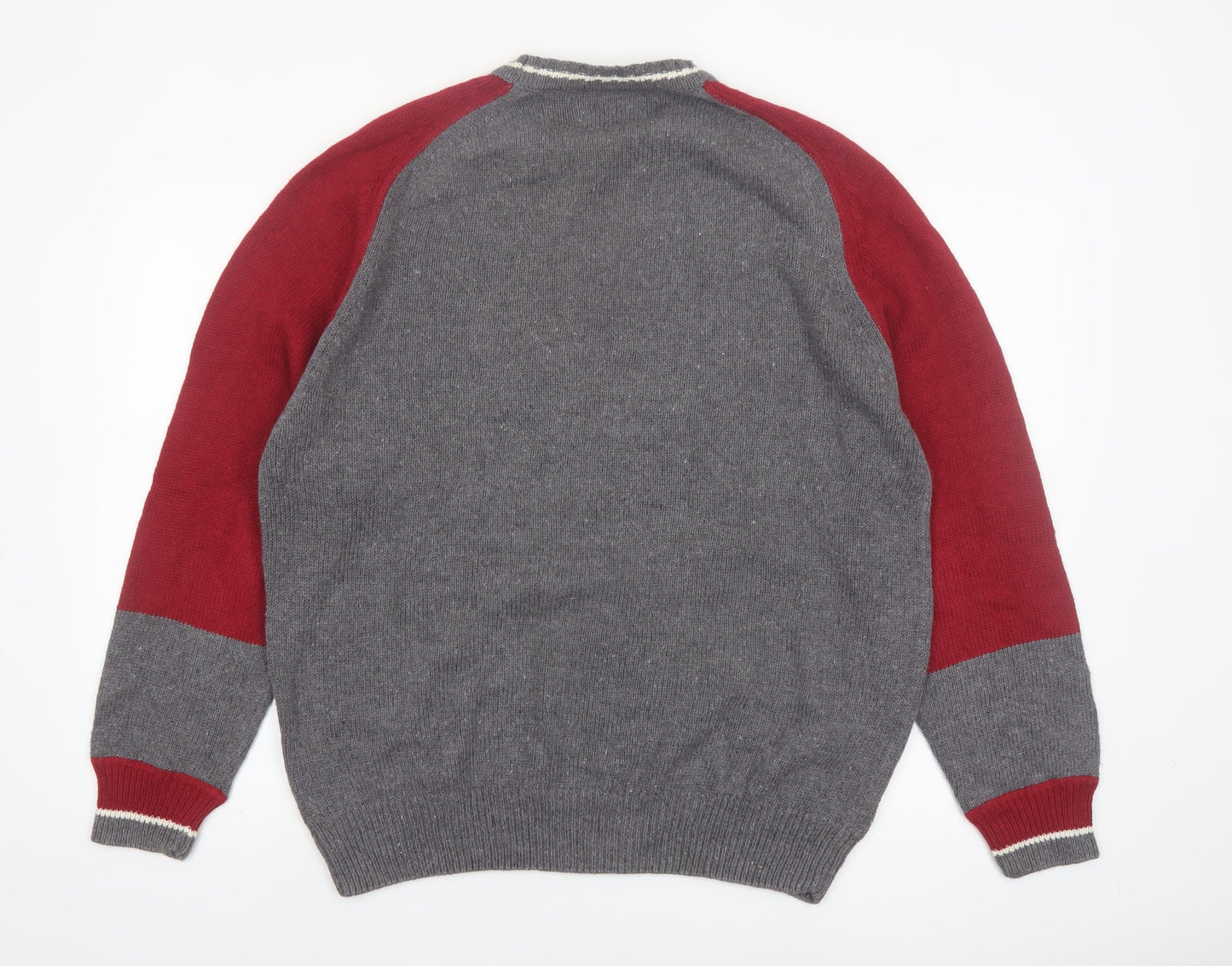 Roundtree & Yorke Men's Grey Pullover Jumper Size L Crew Neck Knit