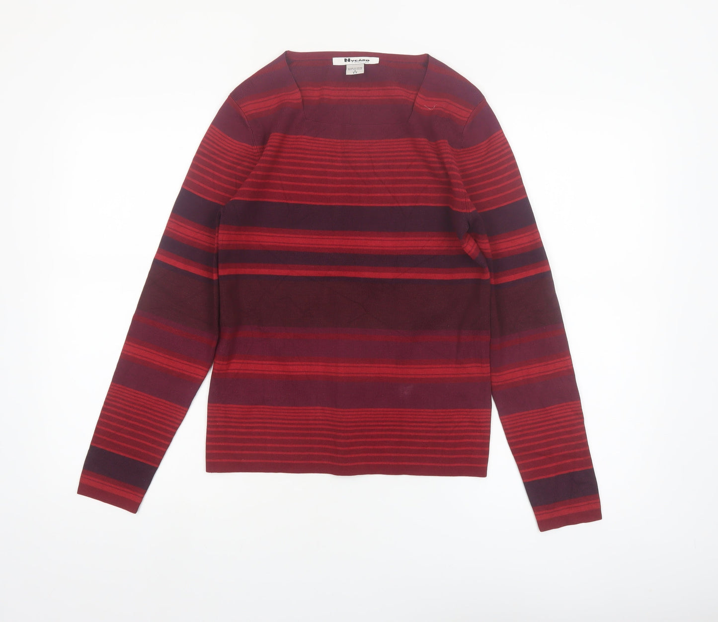 Nygard Collection Women Red Striped Silk Blend Jumper Size S 6-8