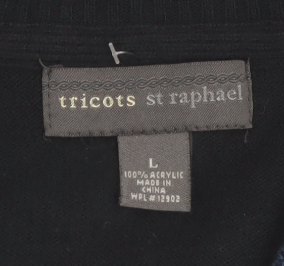 Tricots St Raphael Men's Blue 1/2 Zip High Neck Acrylic Jumper L
