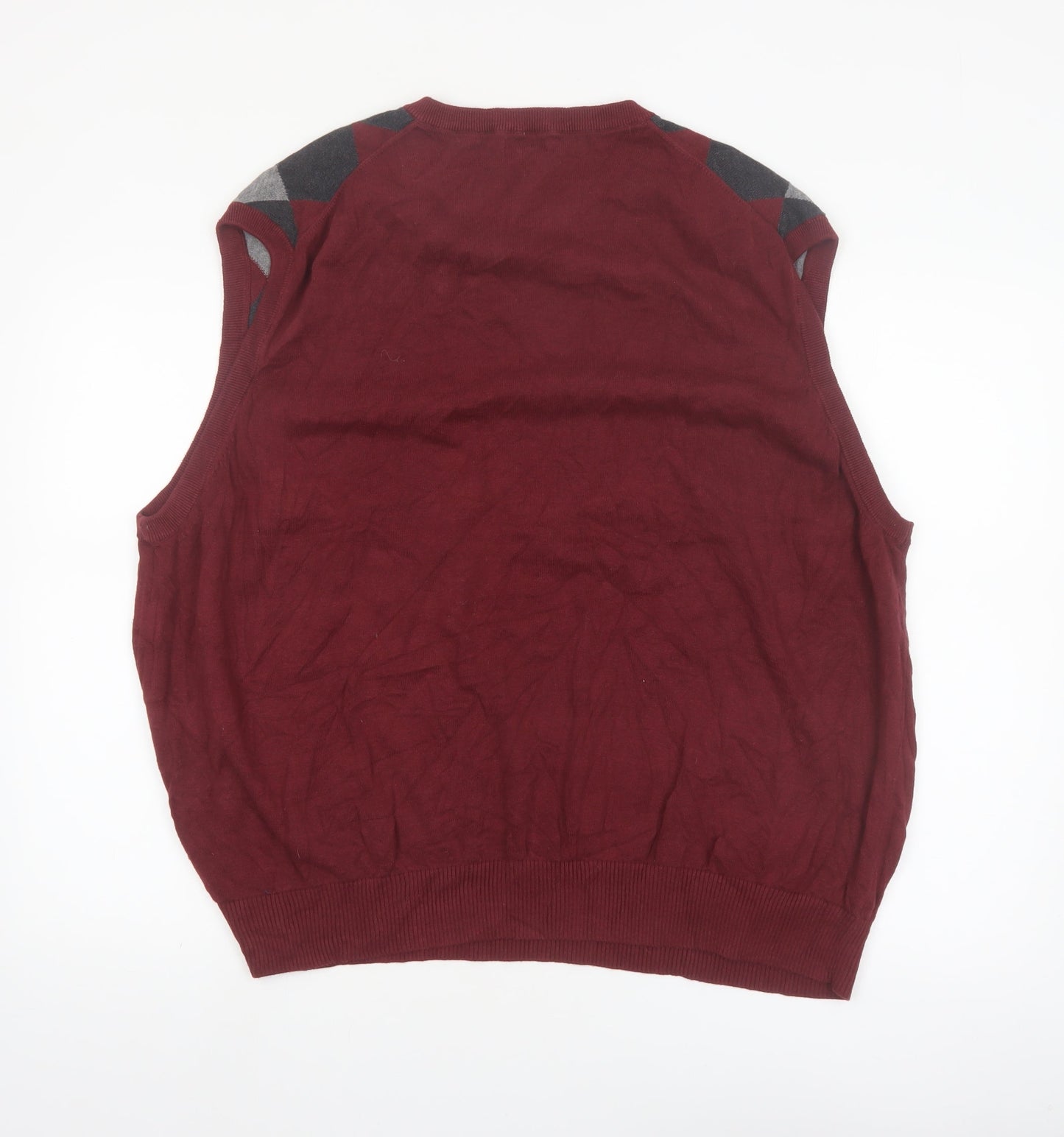 IZOD Men's Multicoloured Argyle V-Neck Knit Jumper Vest 3XL