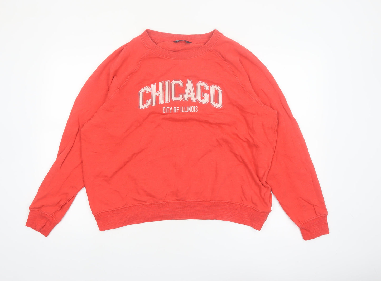 Marks and Spencer Womens Red Chicago Cotton Sweatshirt Size 16