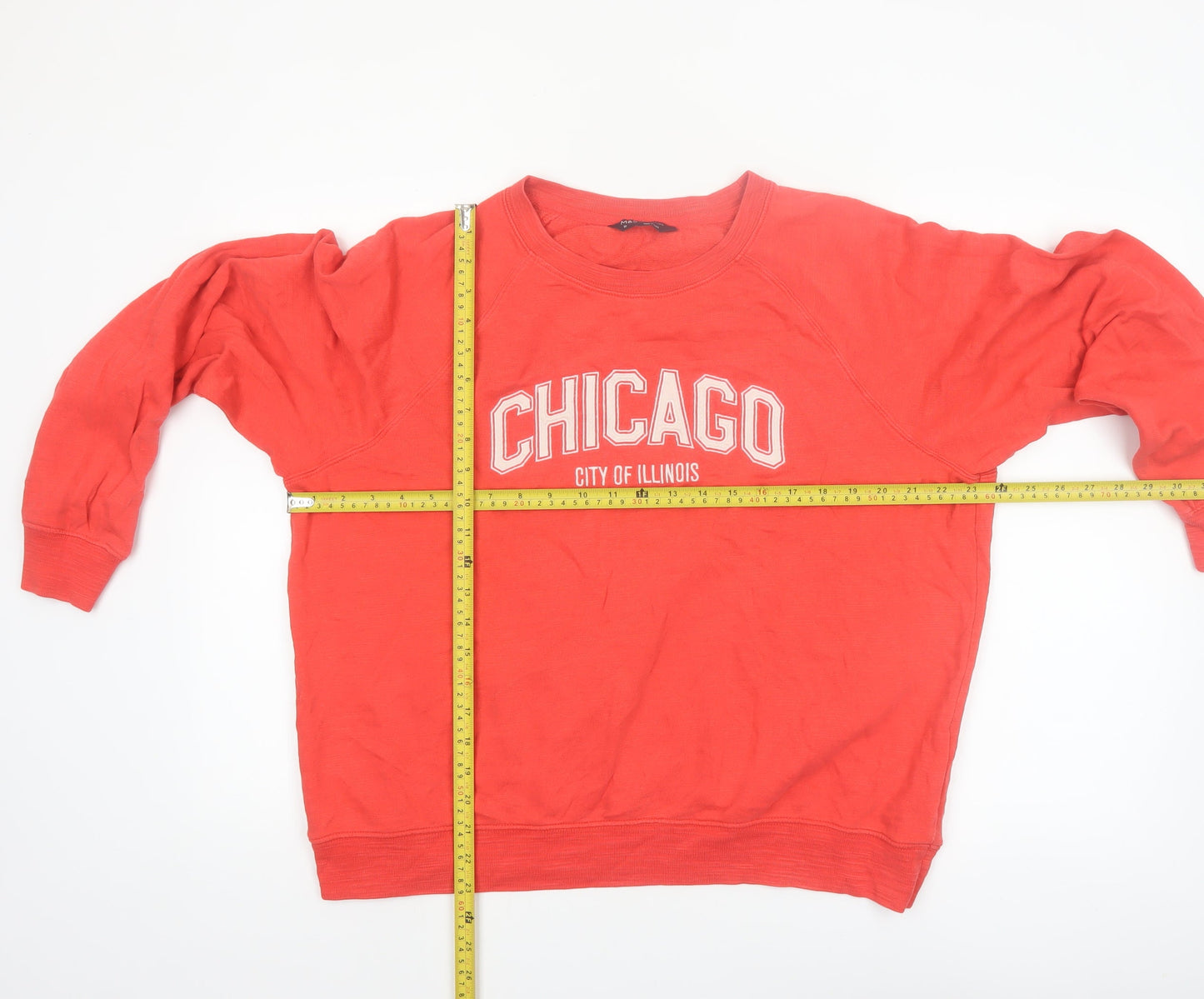 Marks and Spencer Womens Red Chicago Cotton Sweatshirt Size 16