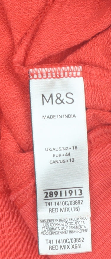 Marks and Spencer Womens Red Chicago Cotton Sweatshirt Size 16