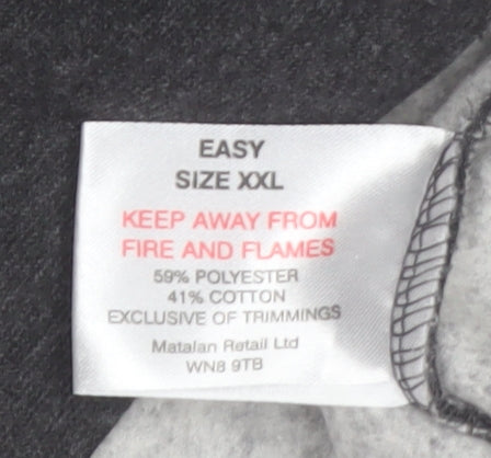 Easy Men’s Grey 2XL Pullover Sweatshirt Crew Neck Varsity Style