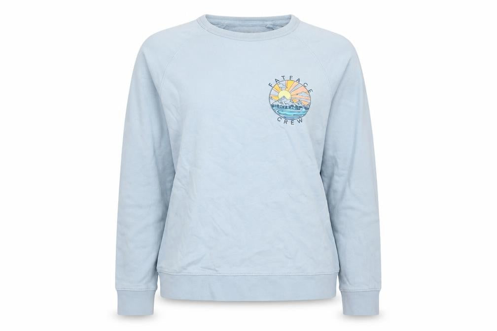 FatFace Women's Blue Cotton Crew Neck Pullover Sweatshirt XS