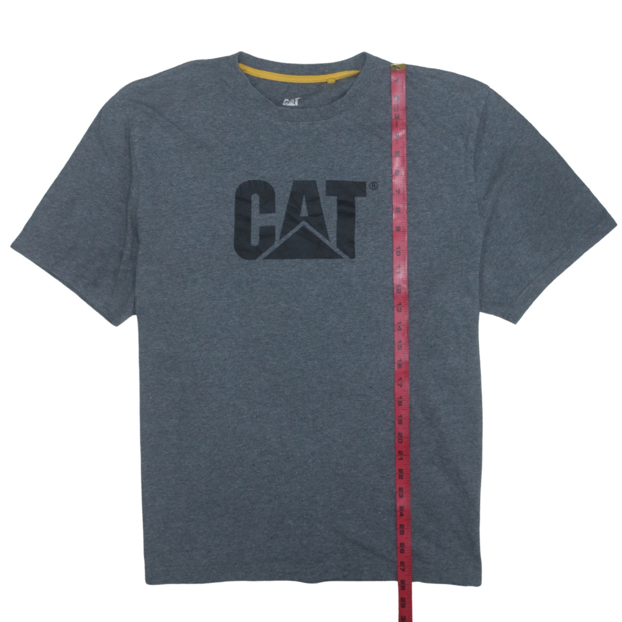 CAT Men's Grey XL Graphic Logo Workwear Cotton T-Shirt