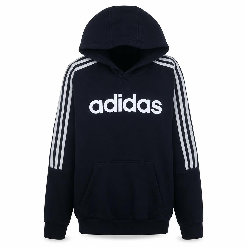 adidas Men Blue Pullover Hoodie Small Sports Fleece Sweatshirt