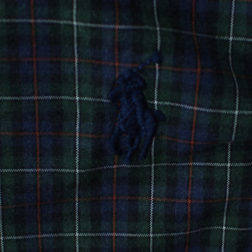Ralph Lauren Men's Blue Check Classic Fit Long Sleeve Cotton Shirt L