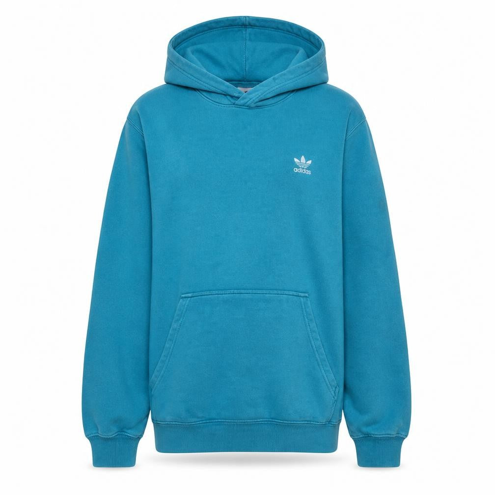 Adidas Mens Blue Small Pullover Hoodie Fleece Logo Sweatshirt