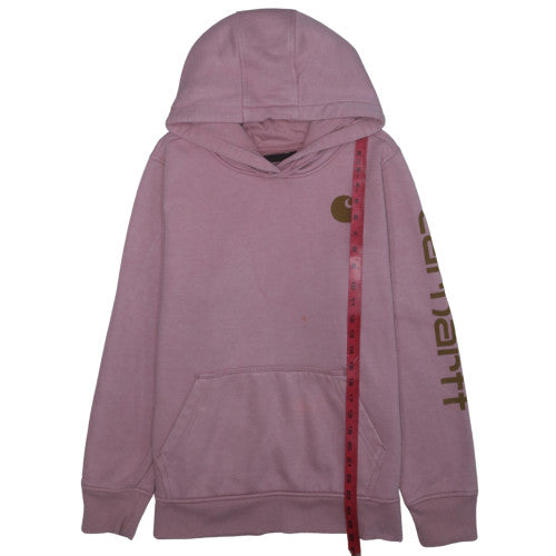 Carhartt Teens Pink Relaxed Fit Pullover Hoodie L Long Sleeve