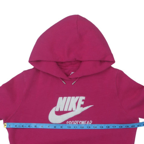 Nike Womens Pink Pullover Hoodie Sweatshirt Size L Fleece Sportswear
