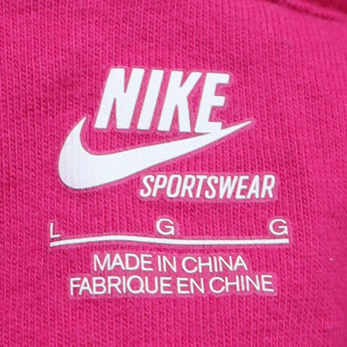Nike Womens Pink Pullover Hoodie Sweatshirt Size L Fleece Sportswear