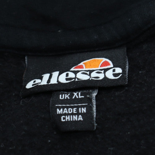 Ellesse Mens Black XL Pullover Hoodie Sports Logo Sweatshirt
