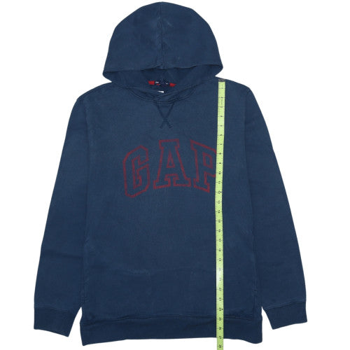 GAP Men's Blue Pullover Hoodie L Logo Sweatshirt Classic Style