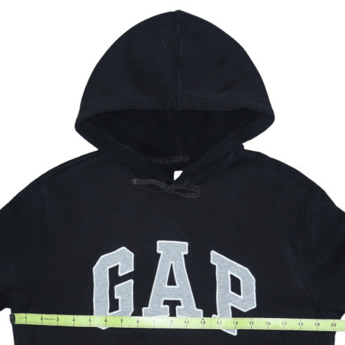 GAP Mens Black Pullover Hoodie S Logo Graphic Fleece Sweatshirt