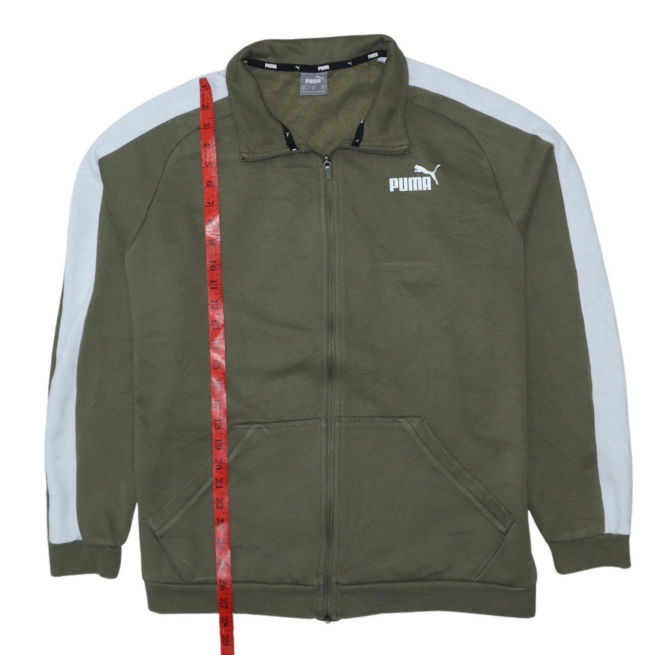 Puma Men's Green XL Full Zip Fleece Sweatshirt Jacket