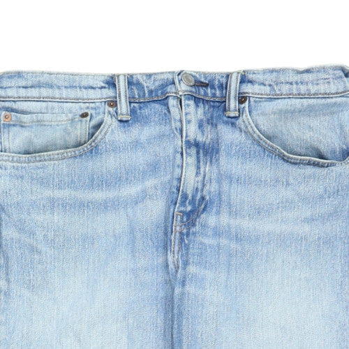 Levi's Men Blue 32W 32L Straight Fit Light Wash Jeans