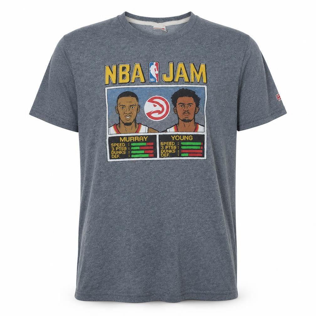 Homage Men's Grey NBA Jam Graphic T-Shirt Size XL Sports Retro