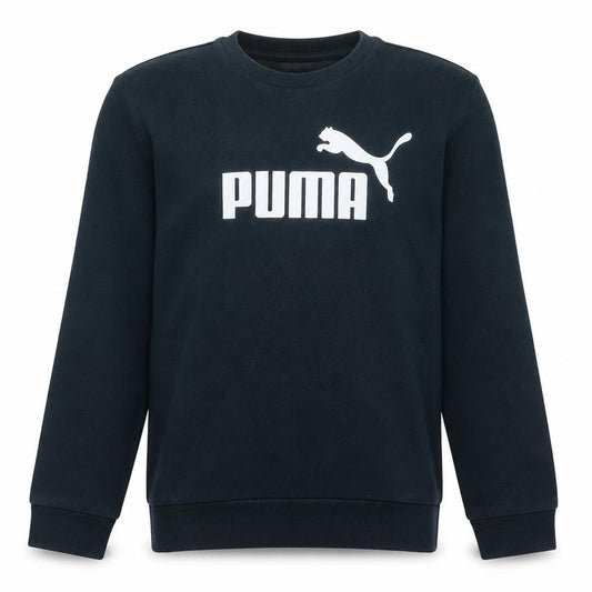 Puma Boys Black Crew Neck Sweatshirt Medium Logo Pullover