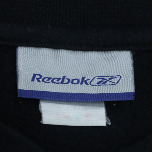 Reebok Mens Black Grey Crew Neck Pullover Sweatshirt Size M