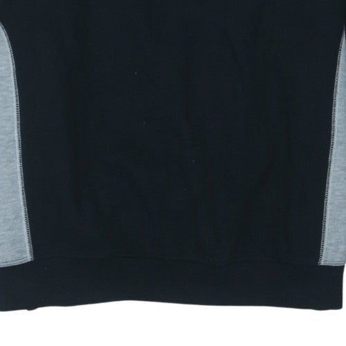 Reebok Mens Black Grey Crew Neck Pullover Sweatshirt Size M