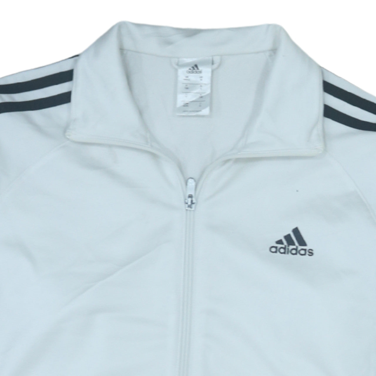 Adidas Men's White Track Jacket M Full Zip Lightweight Sportswear