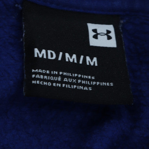 Under Armour Men Blue Pullover Hoodie M Fleece Cotton Blend