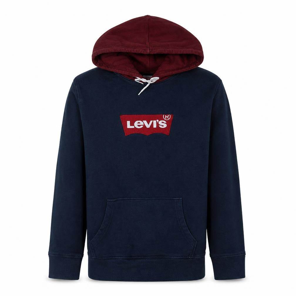 Levi's Men's Navy & Burgundy Pullover Hoodie Size L Cotton Blend Graphic