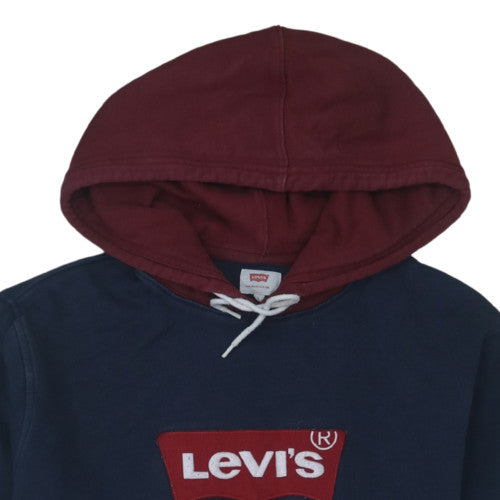 Levi's Men's Navy & Burgundy Pullover Hoodie Size L Cotton Blend Graphic